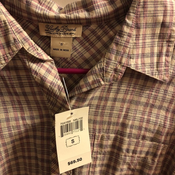 Lucky Brand new plaid button down - Picture 1 of 3